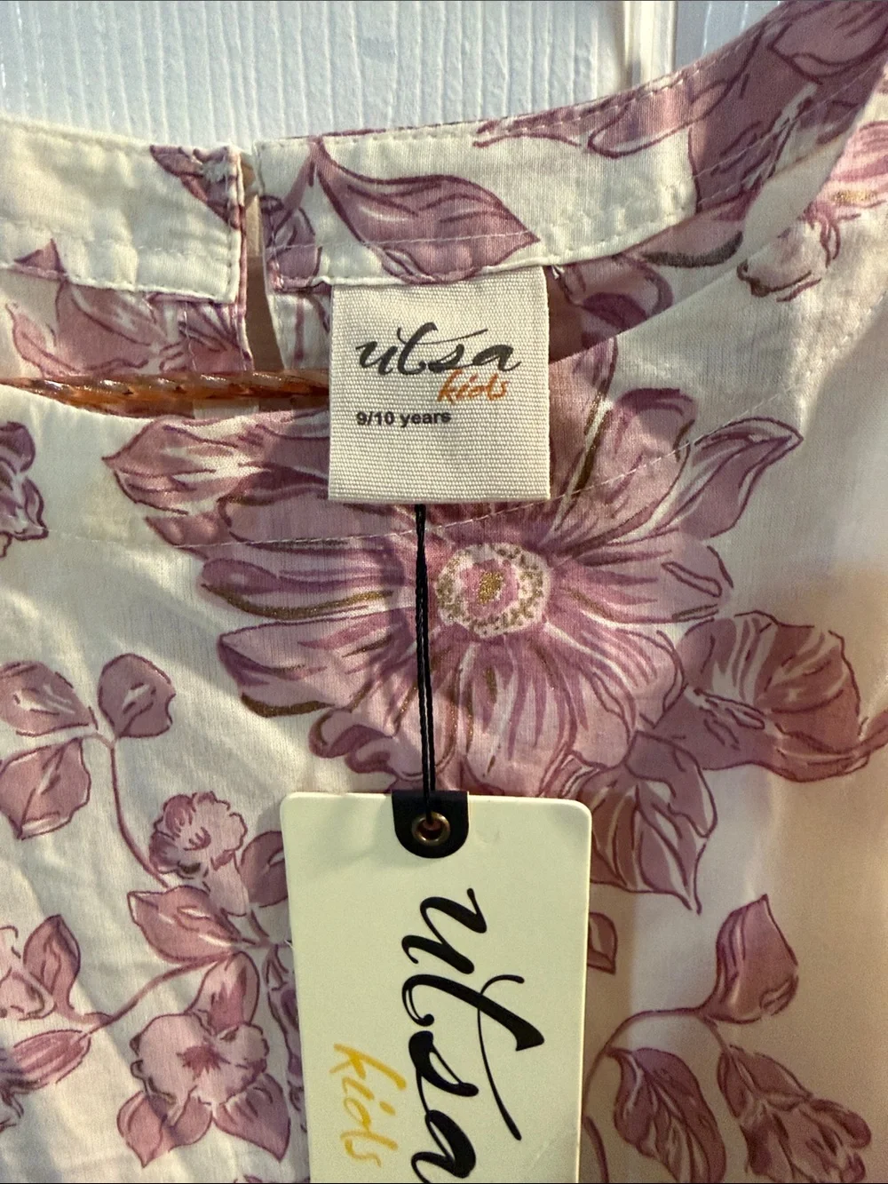 VIDA Sleeveless Floral A-Line Dress - Pink on Cream